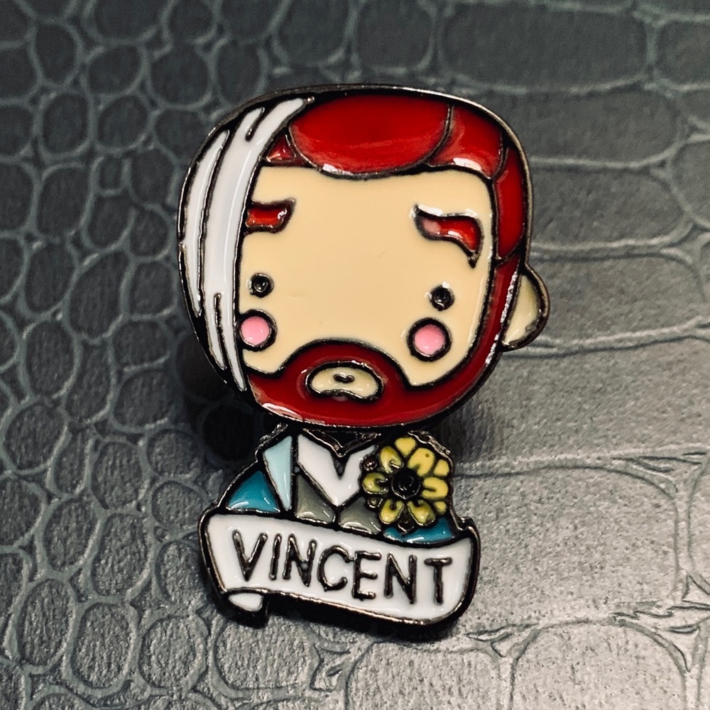 Vincent Metal Enamel Pin Art NWOT Artist